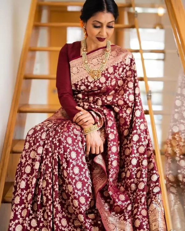 Marziyaa_Printed_Banarasi_Jacquard_Saree_(Maroon)