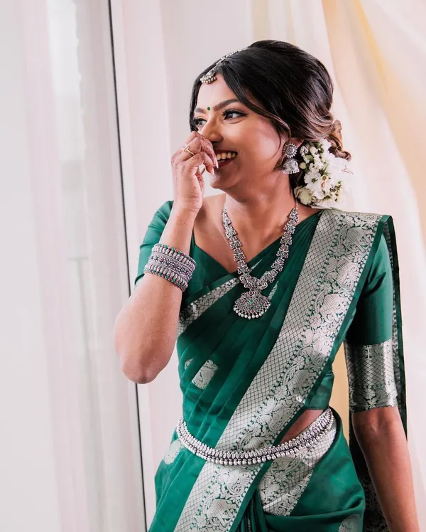 Marziyaa_Printed_Banarasi_Jacquard_Saree_(Green)