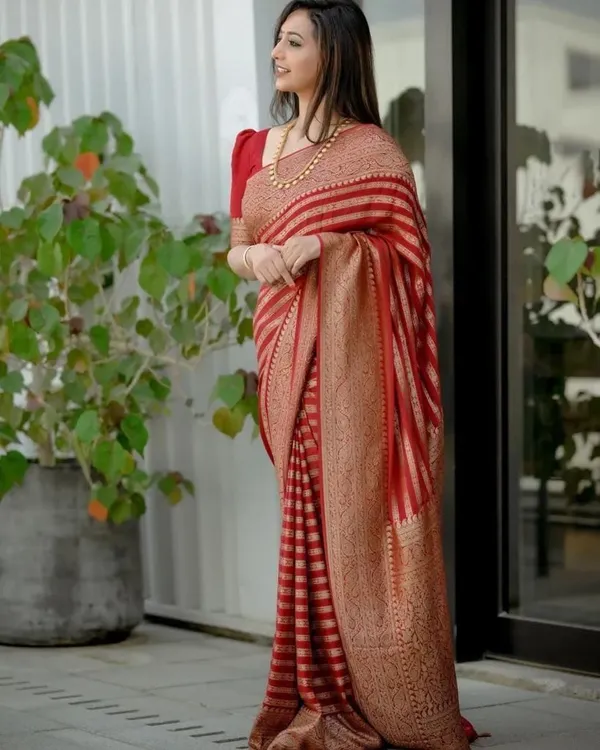 Marziyaa_Printed_Banarasi_Jacquard_Saree_(Red)