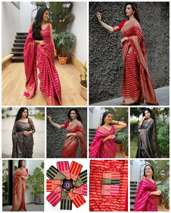 Marziyaa_Printed_Banarasi_Jacquard_Saree_(Red)