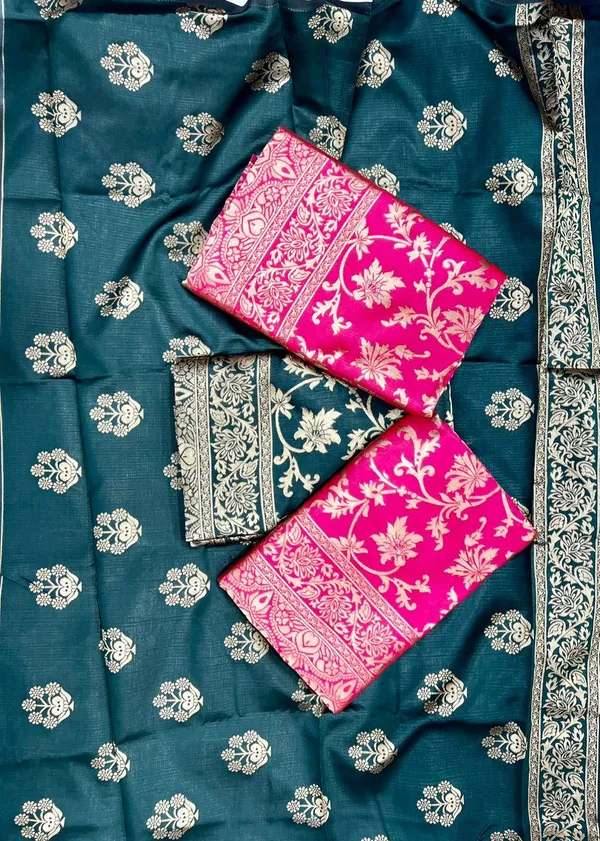 Marziyaa_Printed_Banarasi_Jacquard_Saree_(Green)