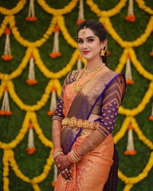 Marziyaa_Printed_Banarasi_Silk_Blend_Saree_(Orange)