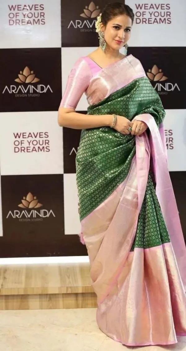 Marziyaa_Printed_Banarasi_Silk_Blend_Saree_(Green)