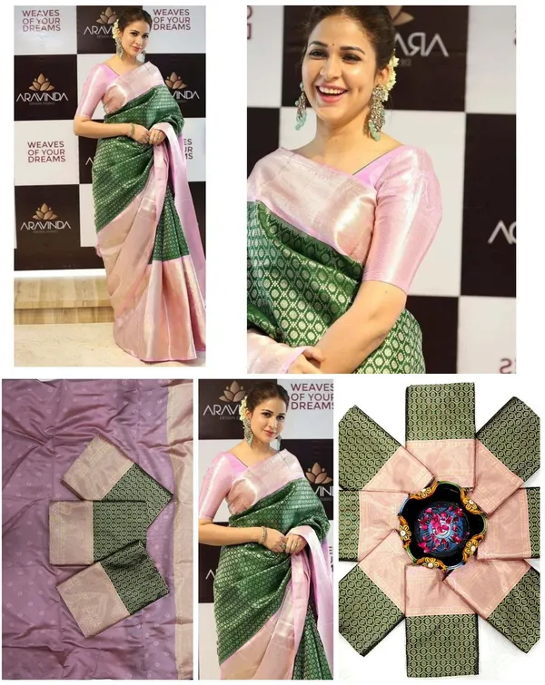 Marziyaa_Printed_Banarasi_Silk_Blend_Saree_(Green)