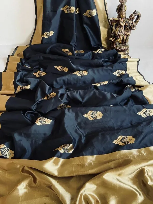 Marziyaa_Printed_Banarasi_Jacquard_Saree_(Black)