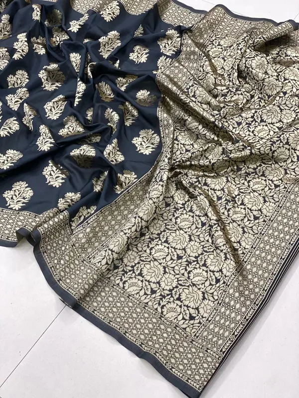 Marziyaa_Printed_Banarasi_Jacquard_Saree_(Black)