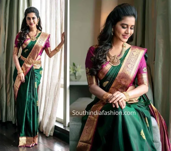 Marziyaa_Printed_Banarasi_Jacquard_Saree_(Green)