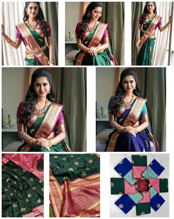 Marziyaa_Printed_Banarasi_Jacquard_Saree_(Green)