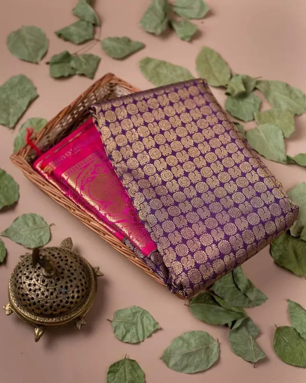 Marziyaa_Printed_Banarasi_Jacquard_Saree_(Blue)