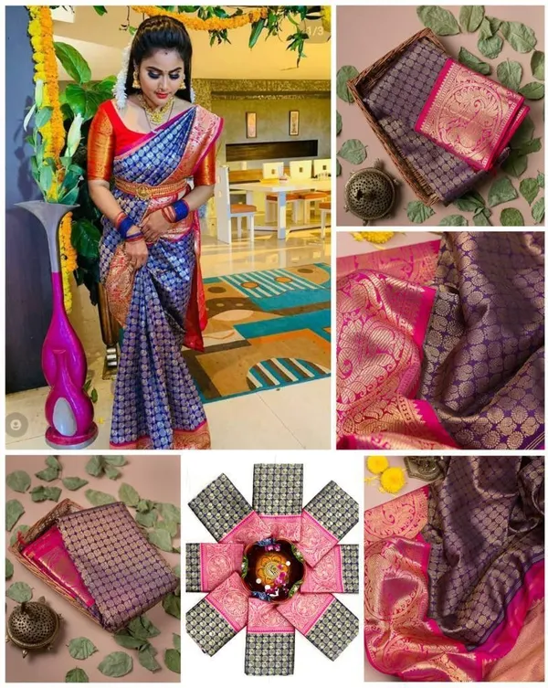 Marziyaa_Printed_Banarasi_Jacquard_Saree_(Blue)