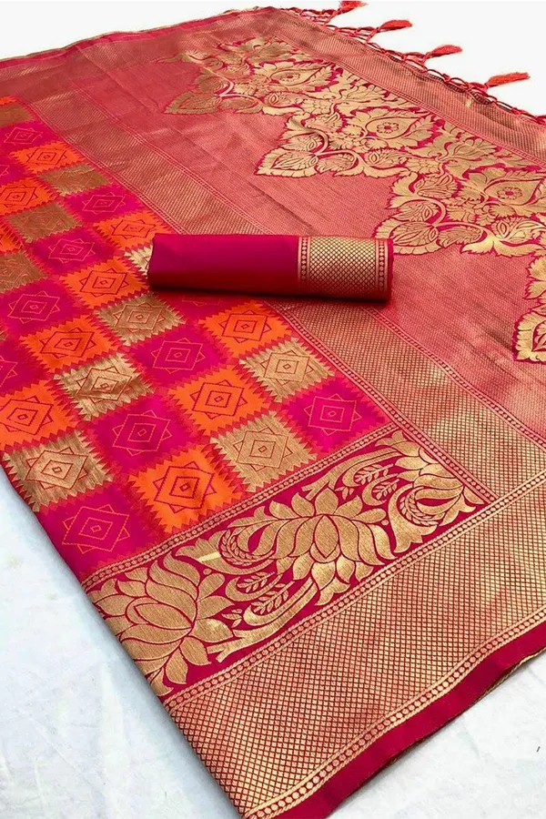 Marziyaa_Printed_Banarasi_Jacquard_Saree_(Pink)