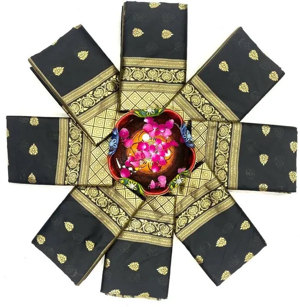 Marziyaa_Polka_Print_Banarasi_Jacquard_Saree_(Black)