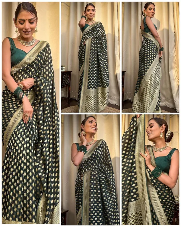 Marziyaa_Woven_Banarasi_Jacquard_Saree_(Green)
