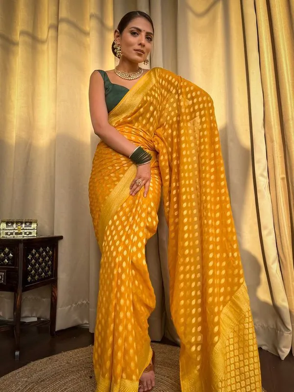 Marziyaa_Woven_Banarasi_Jacquard_Saree_(Yellow)