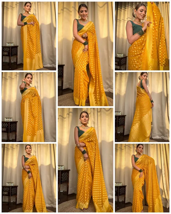 Marziyaa_Woven_Banarasi_Jacquard_Saree_(Yellow)