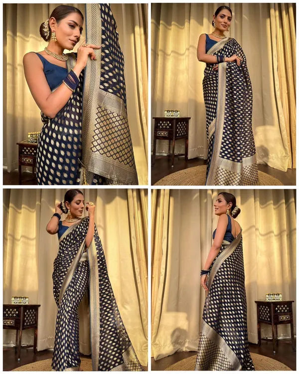 Marziyaa_Woven_Banarasi_Jacquard_Saree_(Dark_Blue)