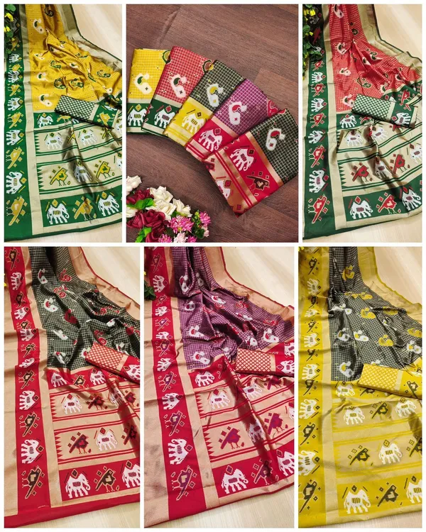 Marziyaa_Animal_Print_Banarasi_Jacquard_Saree_(Purple_Red)