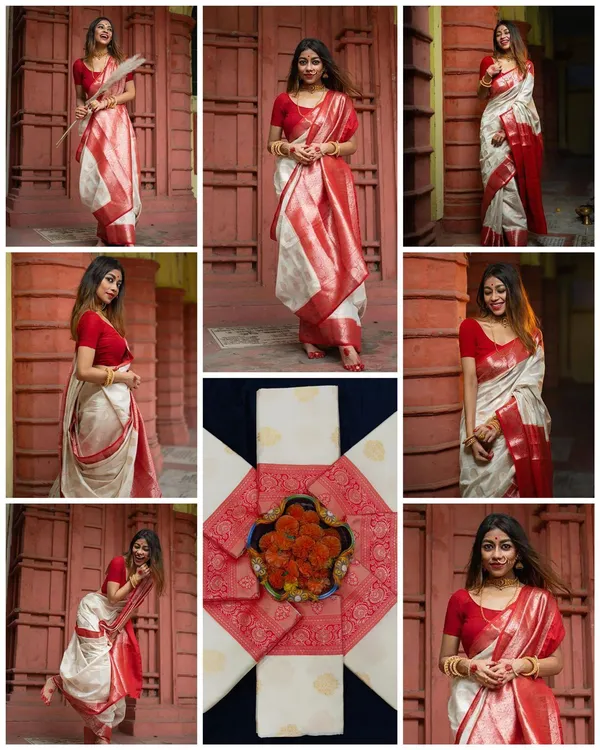 Marziyaa_Floral_Print_Banarasi_Jacquard_Saree_(White)