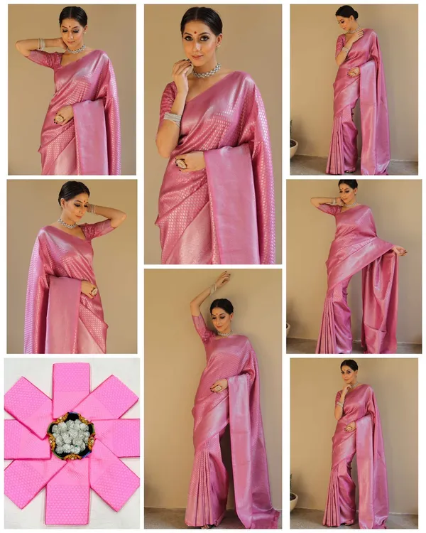 Marziyaa_Checkered_Banarasi_Jacquard_Saree_(Pink)