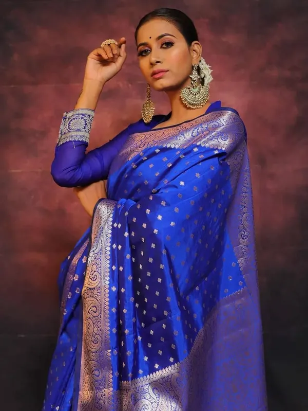 Marziyaa_Embroidered_Banarasi_Jacquard_Saree_(Blue)