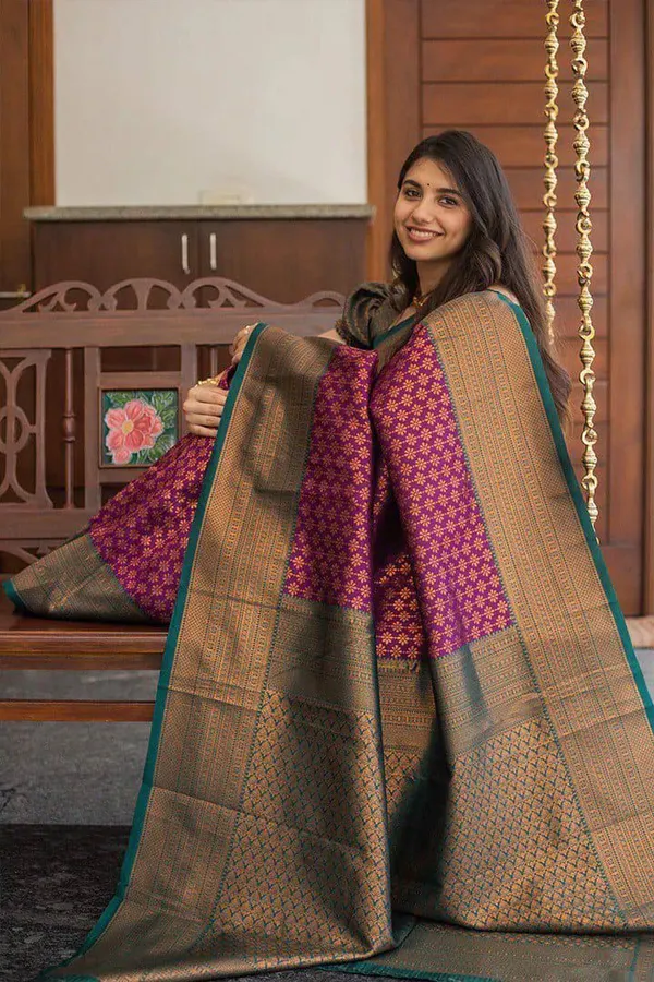 Marziyaa_Woven_Banarasi_Jacquard_Saree_(Maroon)