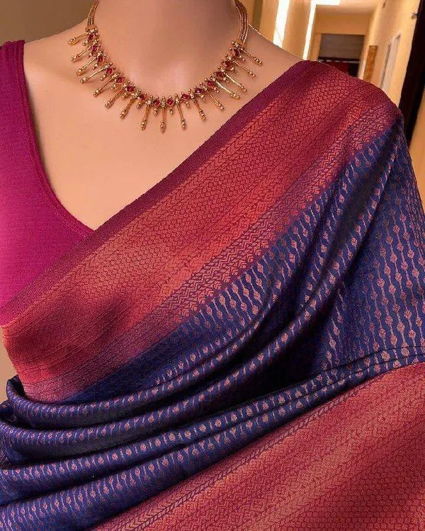 Marziyaa_Woven_Banarasi_Jacquard_Saree_(Dark_Blue)