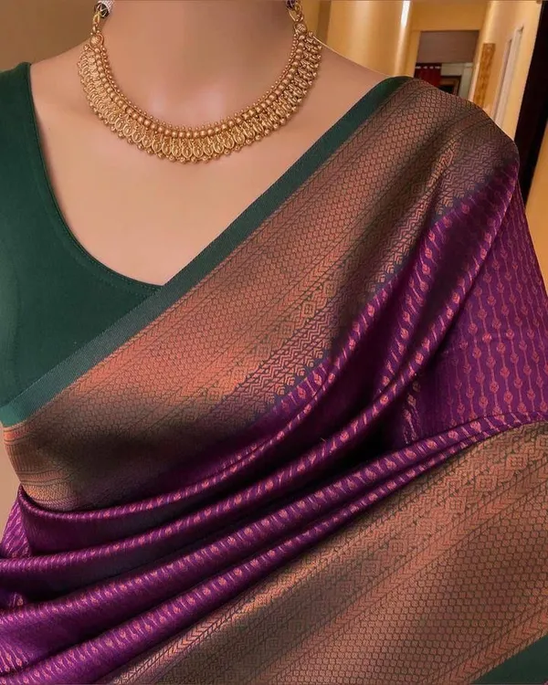 Marziyaa_Woven_Banarasi_Jacquard_Saree_(_Purple_Green)