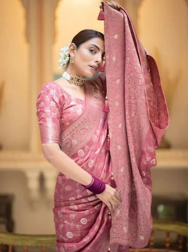 Marziyaa_Printed_Banarasi_Jacquard_Saree_(Pink)