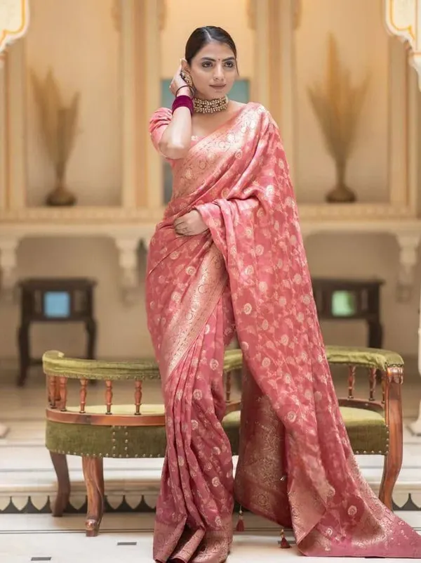 Marziyaa_Printed_Banarasi_Jacquard_Saree_(Pink)
