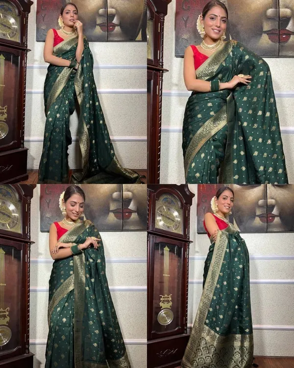 Marziyaa_Woven_Banarasi_Jacquard_Saree_(Green)