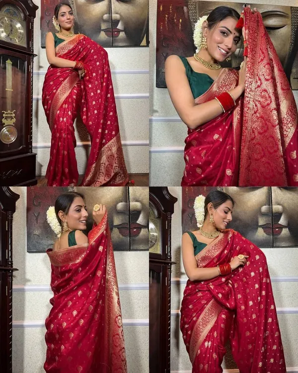 Marziyaa_Woven_Banarasi_Jacquard_Saree_(Red)