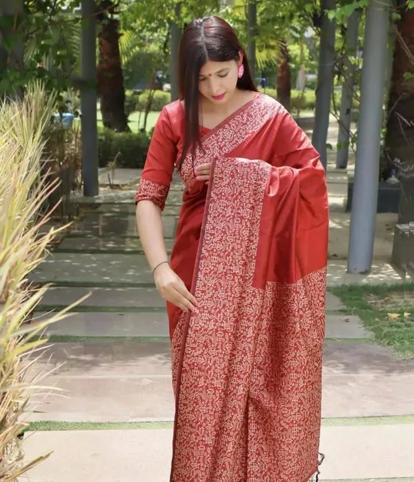 Marziyaa_Self_Design_Banarasi_Jacquard_Saree_(Red)