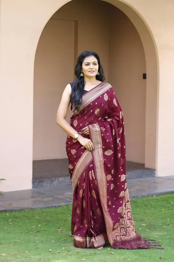 Marziyaa_Woven_Banarasi_Jacquard_Saree_(Maroon)