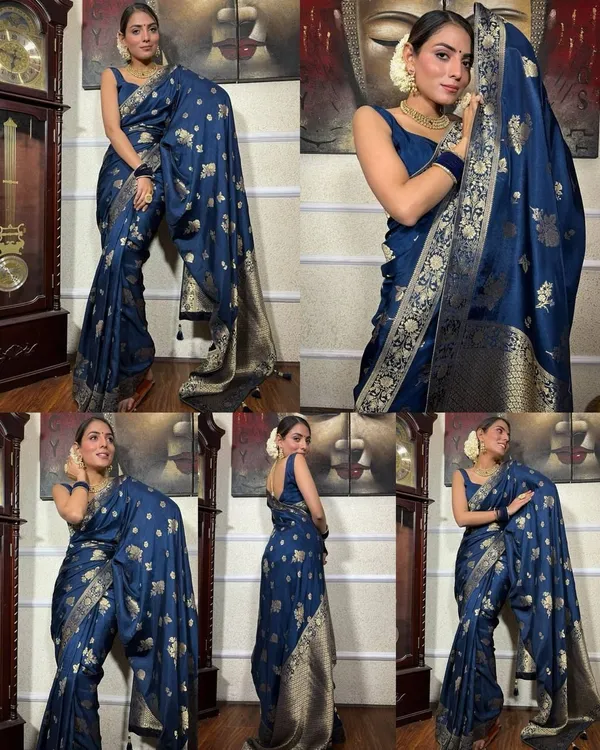 Marziyaa_Woven_Banarasi_Jacquard_Saree_(Dark_Blue)