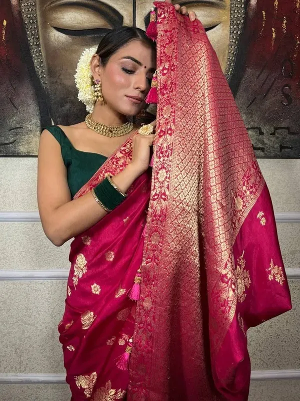 Marziyaa_Woven_Banarasi_Jacquard_Saree_(Pink)