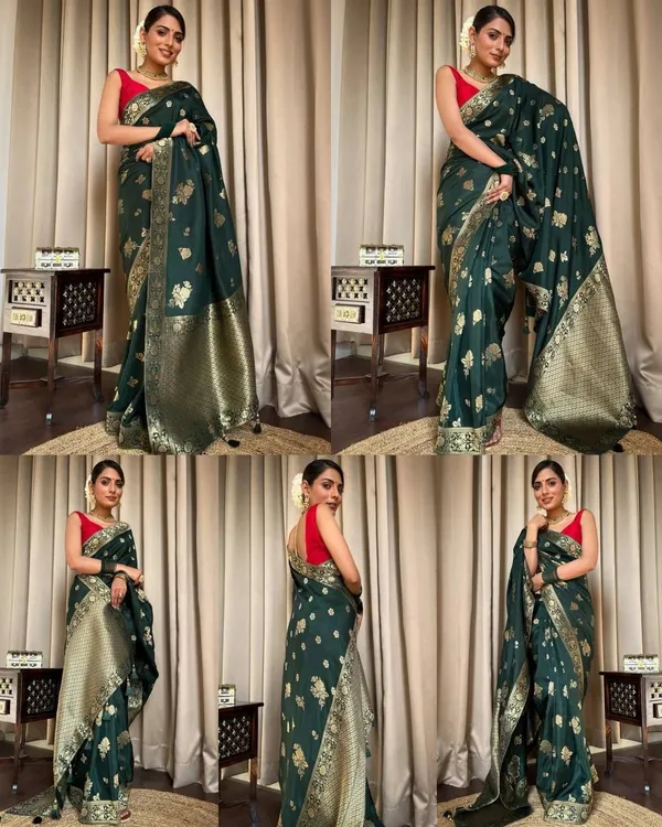 Marziyaa_Woven_Banarasi_Jacquard_Saree_(Green)