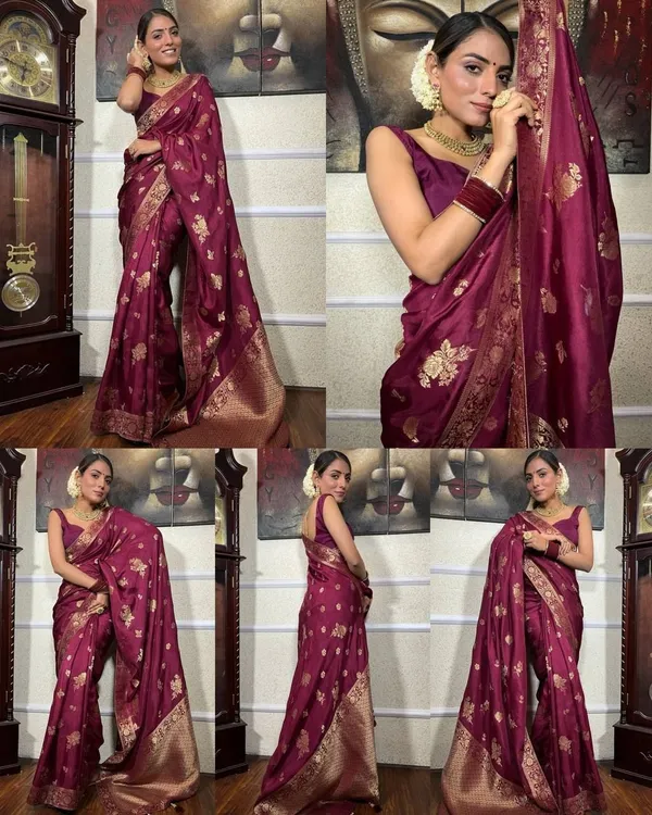 Marziyaa_Woven_Banarasi_Jacquard_Saree_(Maroon)
