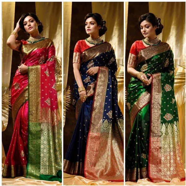 Marziyaa_Woven_Banarasi_Jacquard_Saree_(Green_Red)
