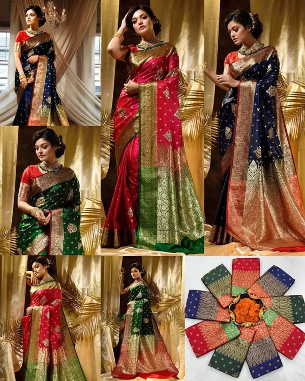 Marziyaa_Woven_Banarasi_Jacquard_Saree_(Green_Red)