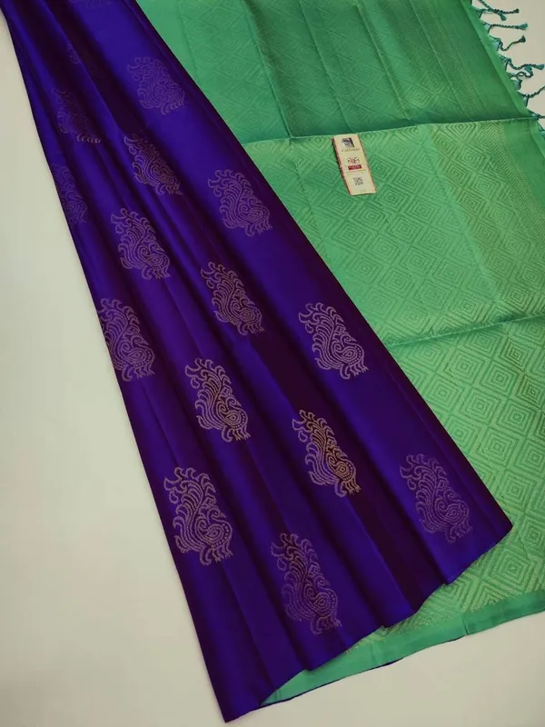 Marziyaa_Floral_Print_Banarasi_Jacquard_Saree_(Blue_Purple)