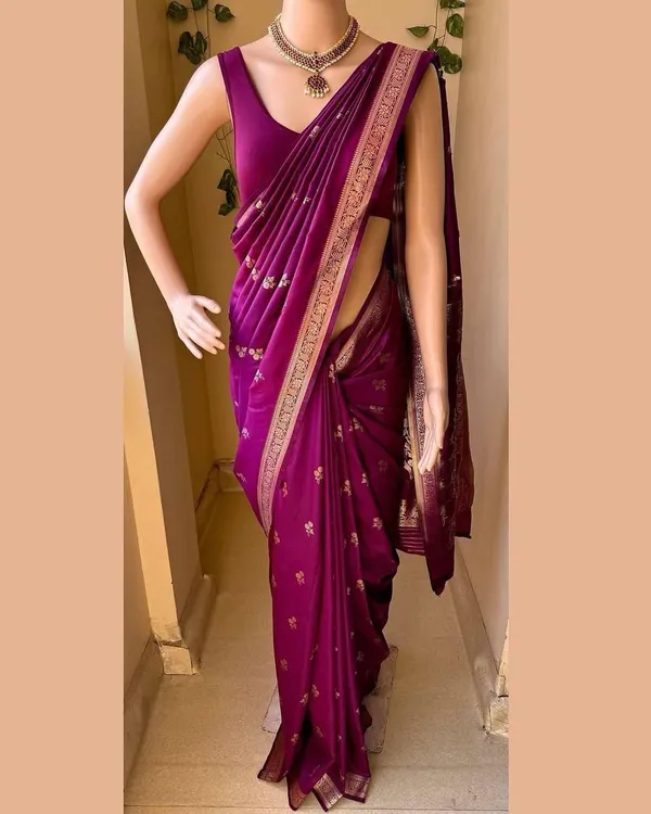 Marziyaa_Floral_Print_Woven_Self_Design_Banarasi_Jacquard_Saree_(Purple)
