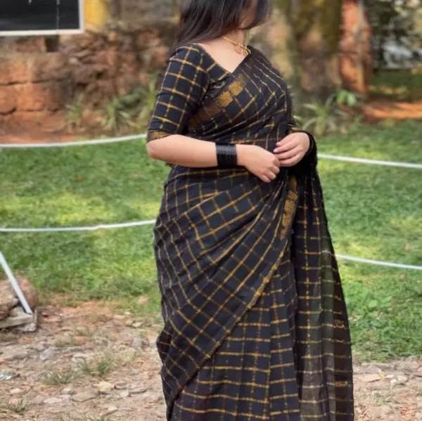 Marziyaa_Checkered_Daily_Wear_Brocade_Saree_(Black)
