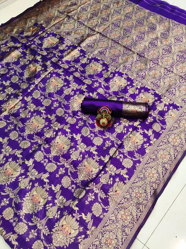 Marziyaa_Woven_Floral_Print_Self_Design_Banarasi_Brocade_Saree_(Purple)