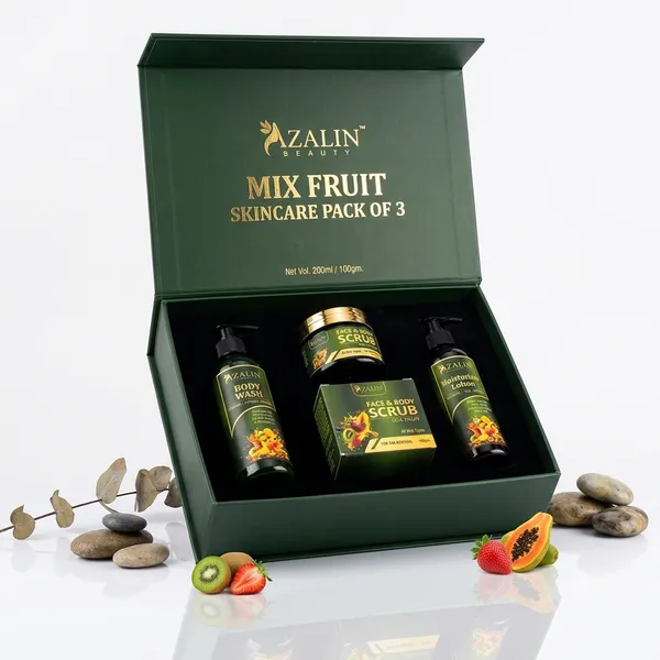Azalin_Fruit_Extract_Hydrating_Moisturizer_Lotion_200_Ml,_Azalin_Walnut_&_Fruit_Extract_Vitamin_E_Face_Scrub_100_Gm_-_Pack_of_2_&_Azalin_Fruit_Extract_Aloe_Vera_Vitamin_E_Body_Wash_200_Ml