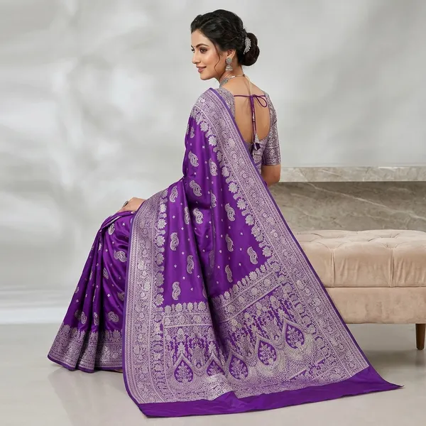 Purple_Banarasi_Satin_Silver_Zari_Woven_Saree_For_Women