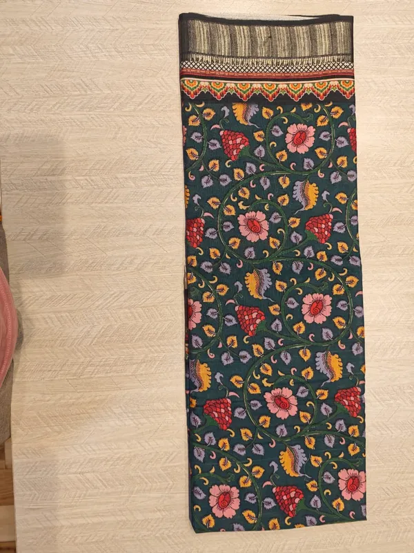 Green_Cotton_Floral_Saree_For_Women