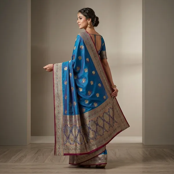 Blue_Satin_Silk_Embroidered_Ethnic_Saree_For_Women