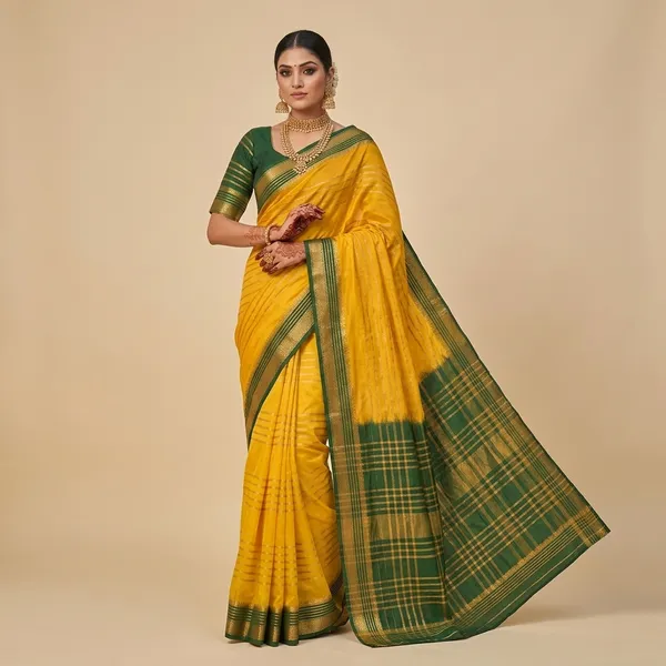 Yellow_Mysore_Crepe_Silk_Traditional_Saree_For_Women