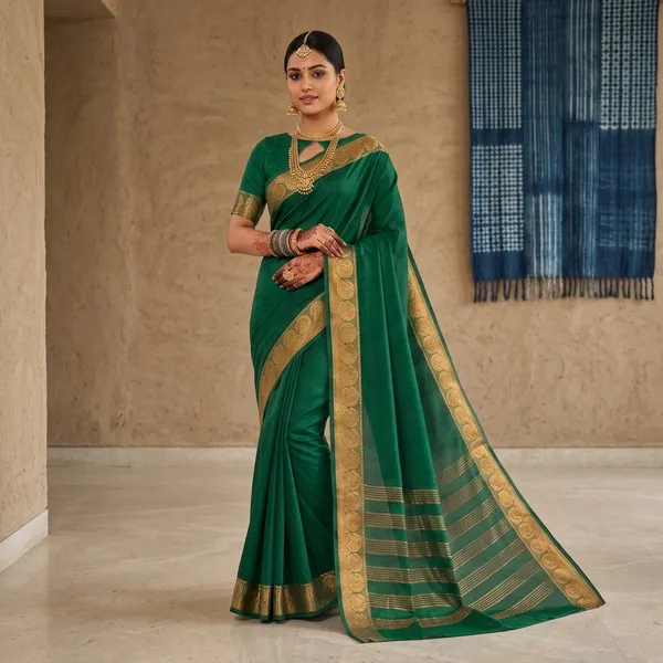 Green_Mysore_Crepe_Silk_Zari_Border_Saree_For_Women