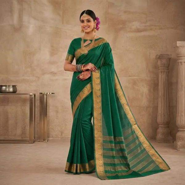 Green_Mysore_Crepe_Silk_Zari_Border_Saree_For_Women